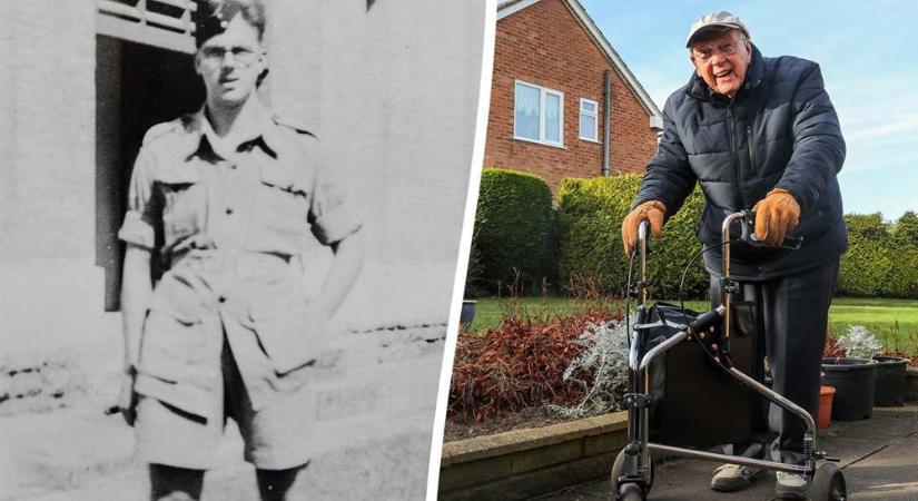 Több mint 1000 km-t gyalogolt már a kertjében a 100 éves veterán, hogy adományt gyűjtsön