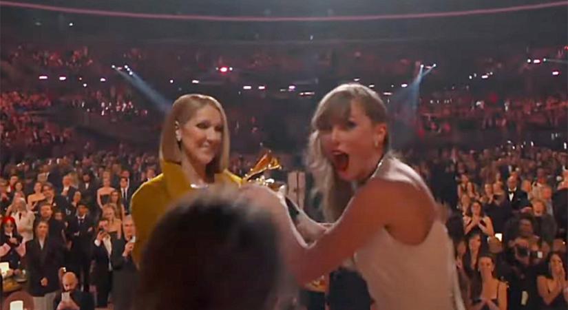 Kiakadt az internet azon, ahogy Taylor Swift átvette a Grammy-díjat Céline Diontól