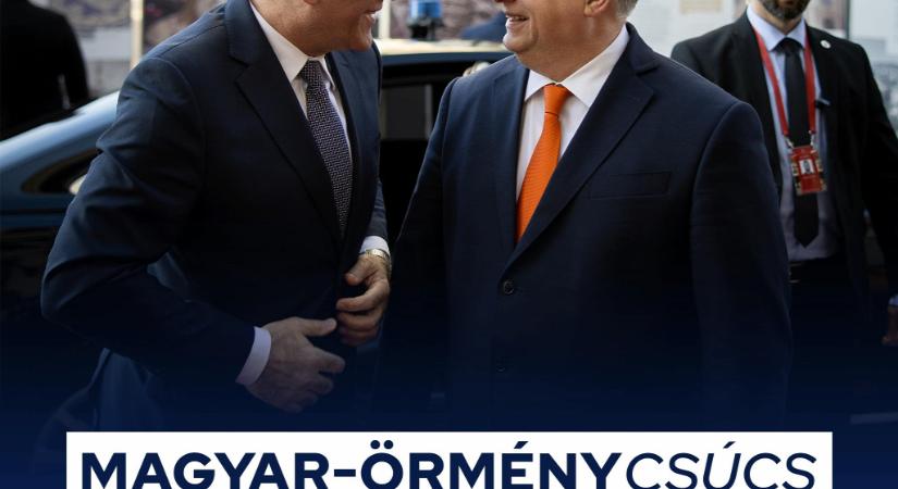 Az örmény elnökkel találkozott Orbán Viktor