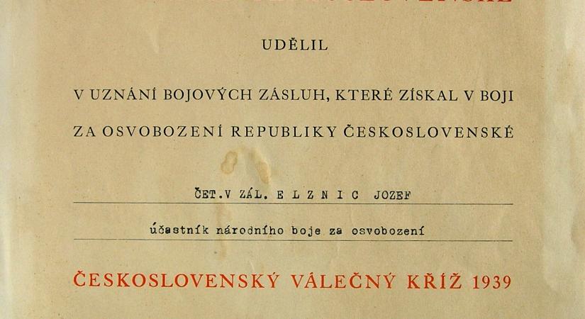 Csehszlovák hadi kereszt kitüntetés 1939-ből