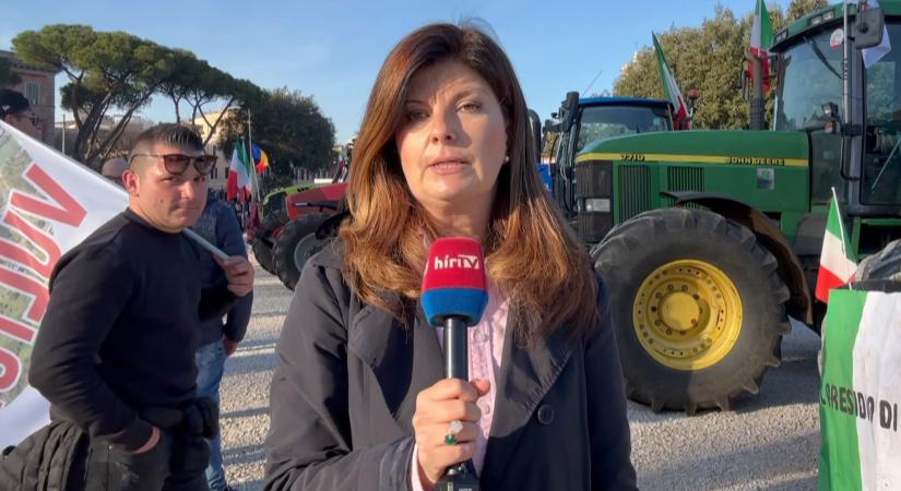 Róma központjába vonulnak az elégedetlen gazdák  videó
