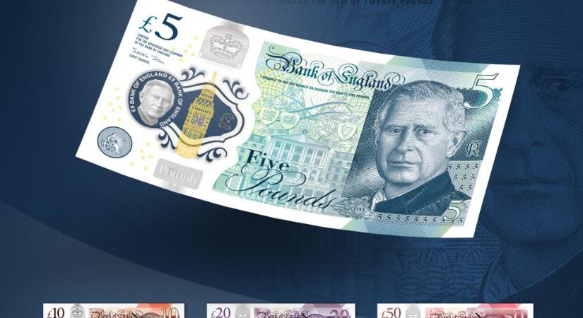 Júniusban hozza forgalomba a Bank of England a Károly király portréját ábrázoló fontbankjegyeket