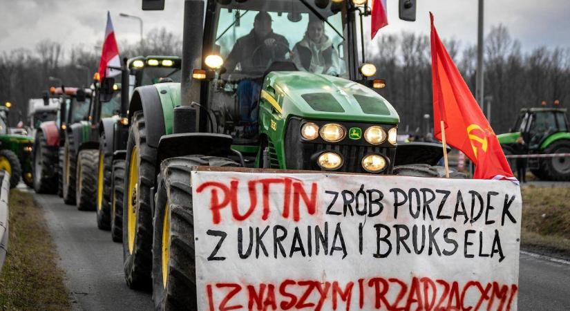 A lengyel külügyminisztérium bejelentette az orosz különleges szolgálatok befolyását a gazdák tiltakozásaira