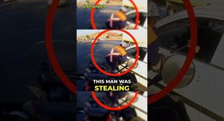 Videóra vette a motoros, ahogyan elfog egy tolvajt a nyílt utcán