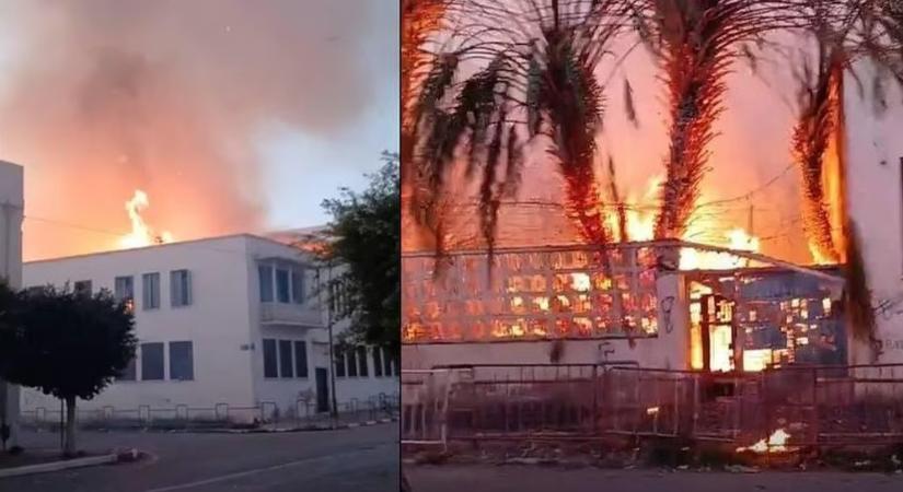 Felgyújtották egy zsinagóga udvarát Tunéziában