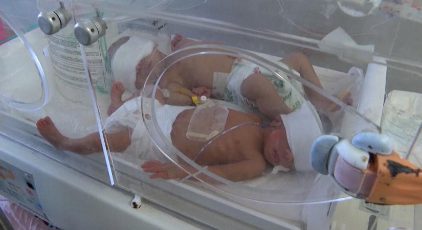 Túlzsúfolt inkubátorokban próbálják megmenteni az újszülöttek életét egy rafahi szülészeti klinikán