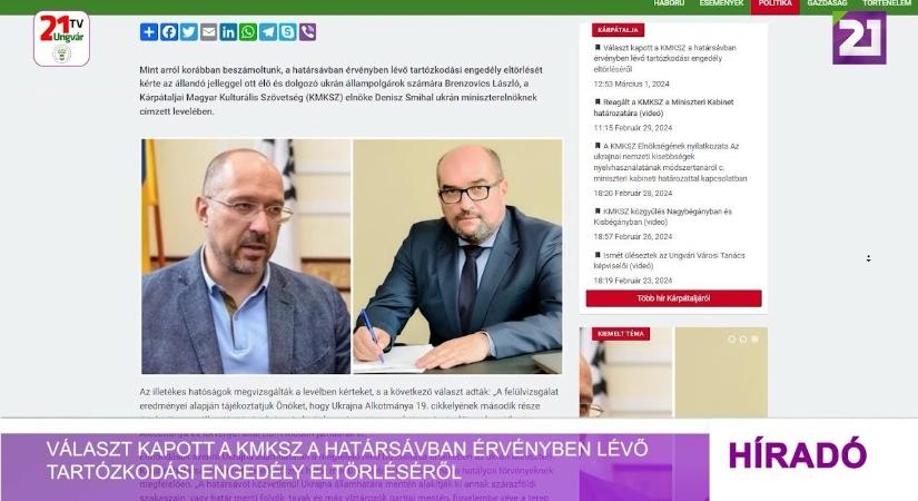 Választ kapott a KMKSZ a határsávban érvényben lévő tartózkodási engedély eltörléséről (videó)