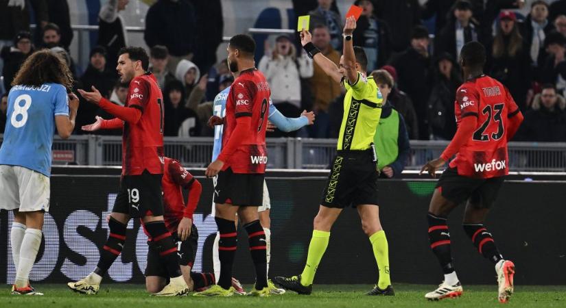 A Lazio nyolc emberrel fejezte be a Milan elleni rangadót