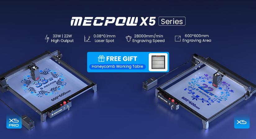 Megjelent a Mecpow X5 lézergravírozó széria (bevezető akció)