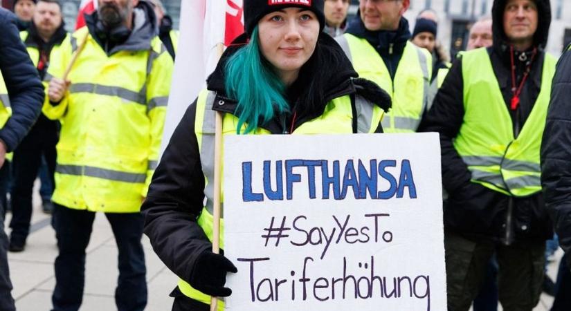 Újra sztrájkol a Lufthansa földi személyzete csütörtöktől