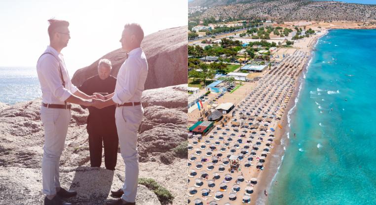 A tengerparton mondta ki az igent az első házasodó görög meleg pár