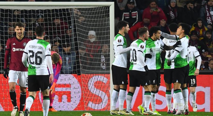 Szoboszlai lőtte a Liverpool ötödik gólját az El-ben, simán nyertek Prágában