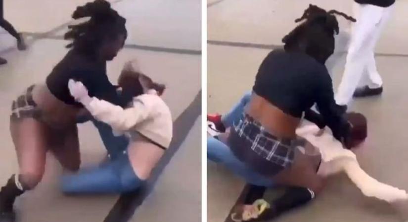 Tiszta erőből aszfaltba verték a fehér lány fejét, óriási a felháborodás  videó
