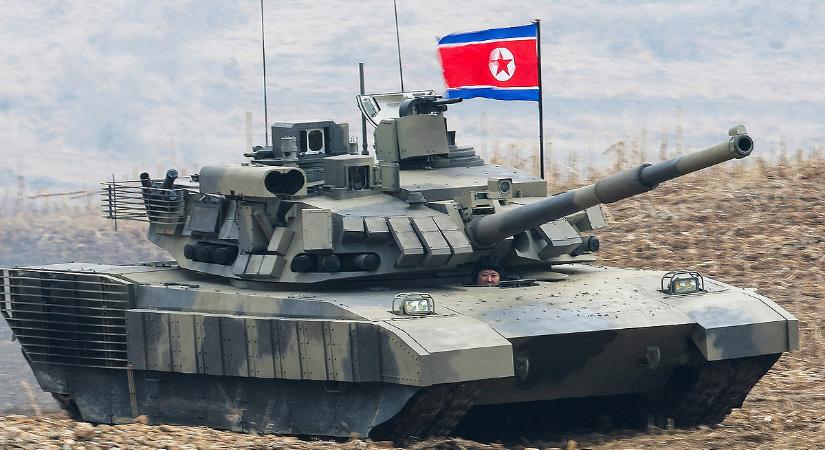 Egy harckocsit vezetve irányította a Szöul elleni hadgyakorlatot Észak-Korea vezetője