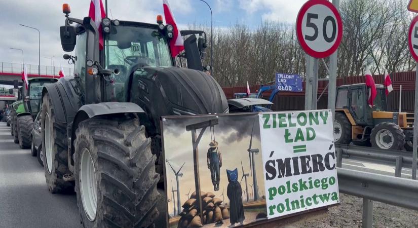 Országszerte blokkolták a forgalmat a lengyel gazdák  videó