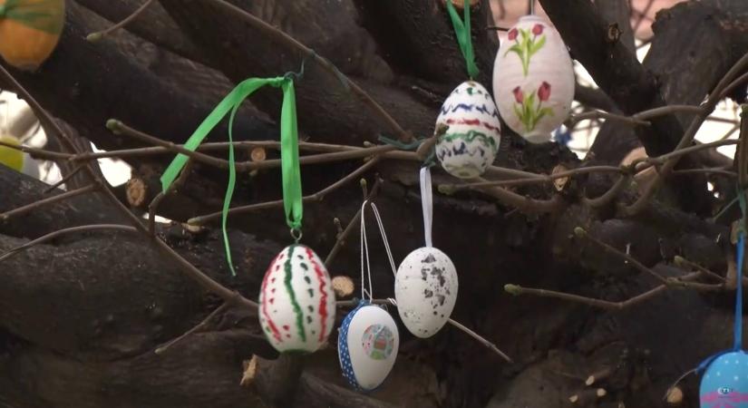 Húsvéti hangulat – tojással díszítették fel a fát Tolnán