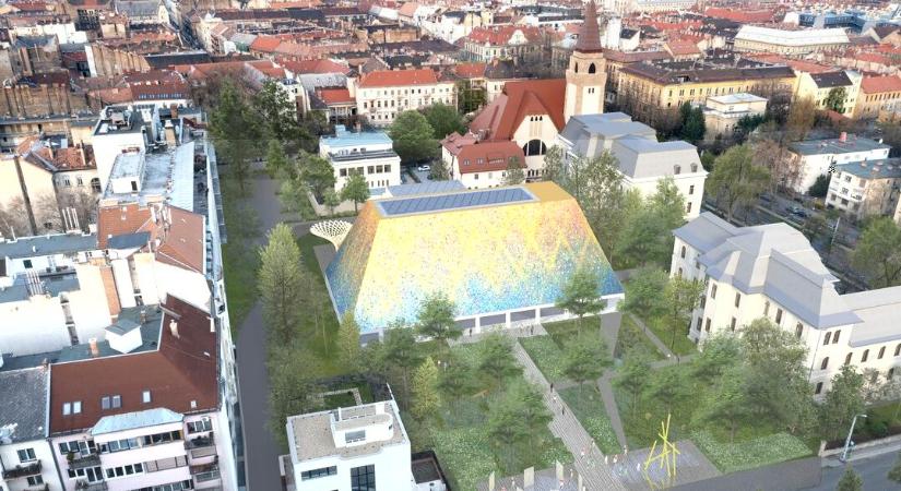 Csillogó cseréptetős csűr épül Budapesten, csak a tervezése 3,4 milliárdba kerül