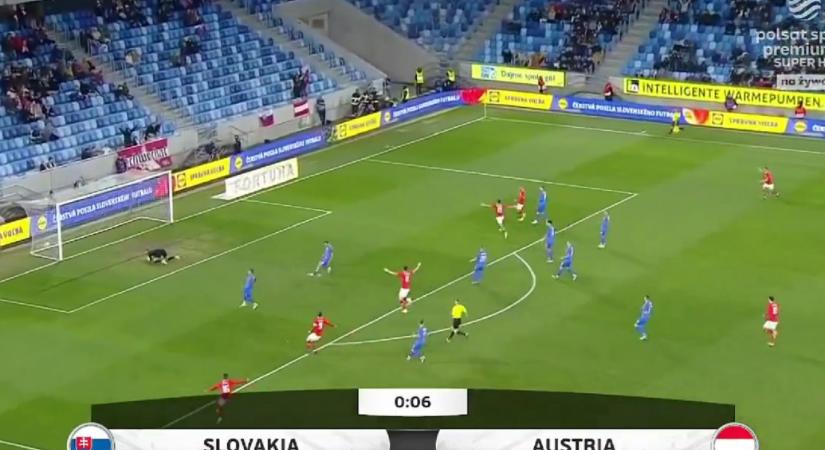 Mindössze hat másodperc kellett az osztrák gólhoz Szlovákia ellen