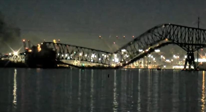 Így omlott össze Baltimore legnagyobb hídja, mikor nekiütközött véletlen egy teherhajó