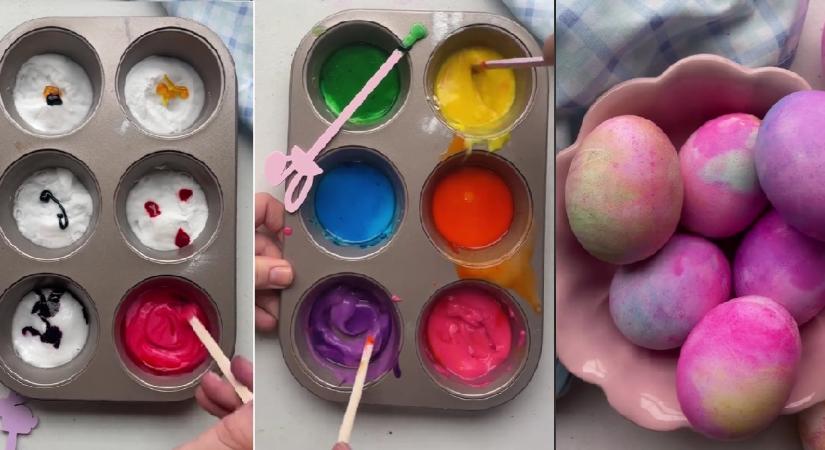 Muffinsütőben festhetsz mutatós tojásokat, a gyerekeknek is tetszeni fog!