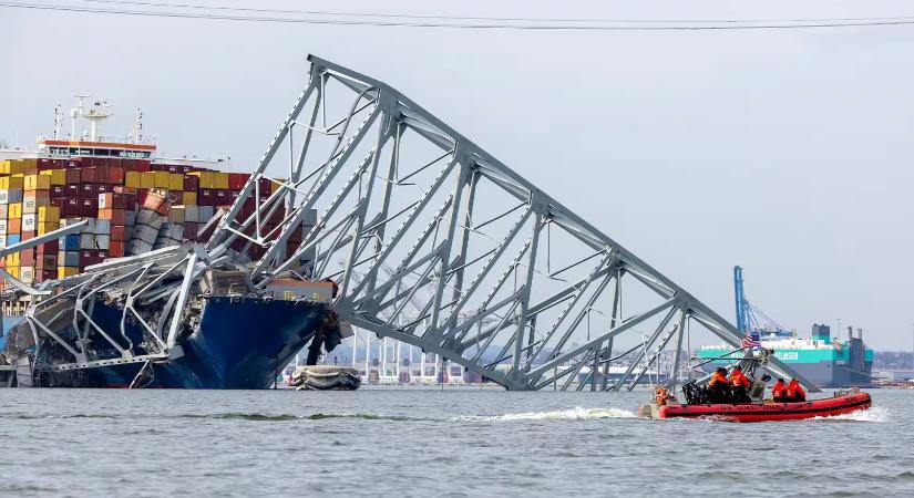 Rendkívüli állapotot hirdettek a baltimore-i híd összeomlása után