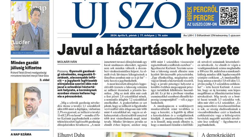 Miről ír a pénteki Új Szó?