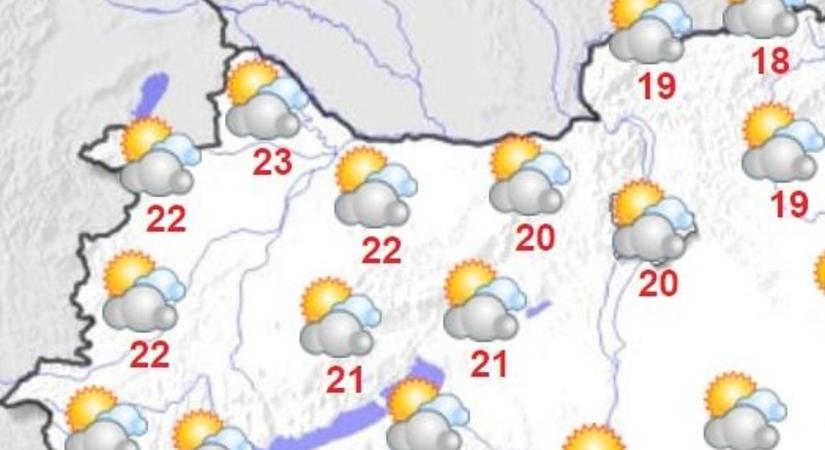 Napsütés vs. felhők - ilyen idő lesz ma Komárom-Esztergomban
