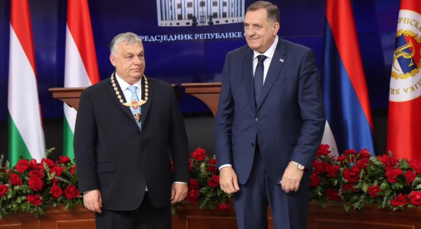 Orbán megkapta Milorad Dodiktól kitüntetését, amit már Putyin is megkapott