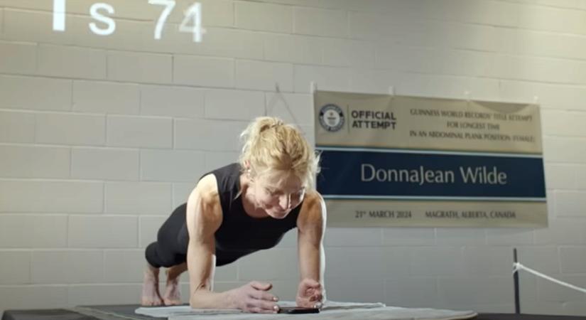Egy kanadai nagymamáé a női plank Guinness-rekord