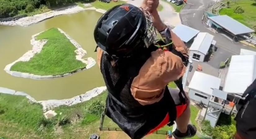43 méter magasból próbálta ki a kötél nélküli bungee jumpingot egy nő – videó