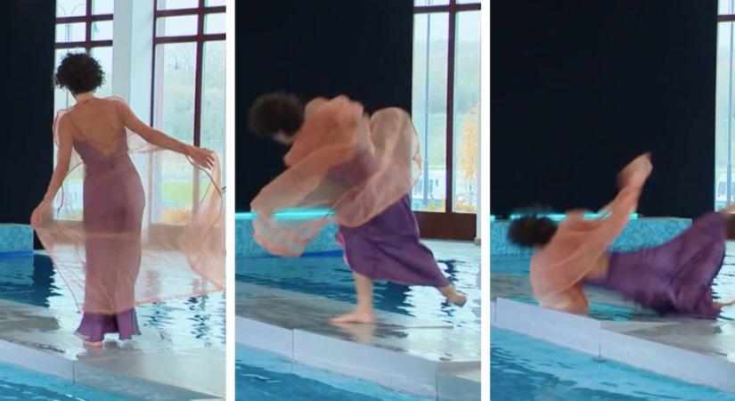 Next Top Model Hungary: a medence közepén vonultak a lányok, Keveházi Lili a vízbe esett