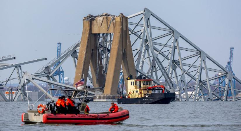 Újabb holttestet találtak az összeomlott Baltimore-i hídnál - videó