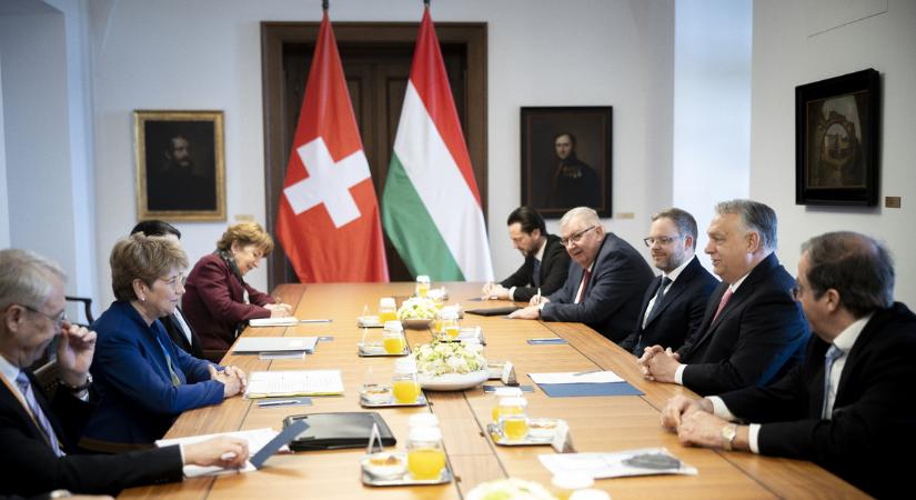 A gazdasági együttműködésről is tárgyalt Orbán Viktor a svájci államfővel