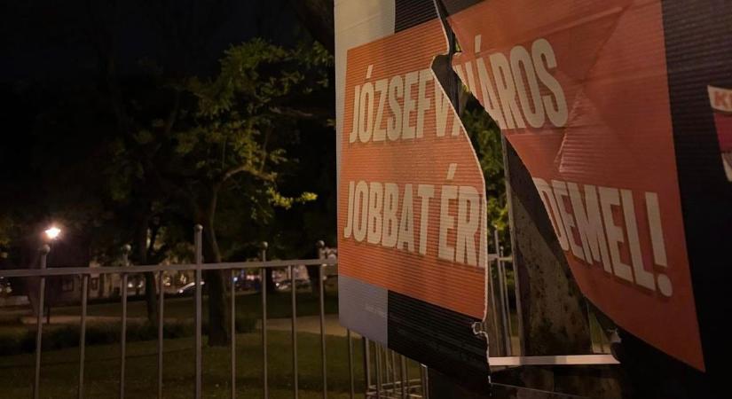 Már most durvul a kampány – Letépték a Fidesz plakátjait és Pikó Andrásé került a helyükre Józsefvárosban