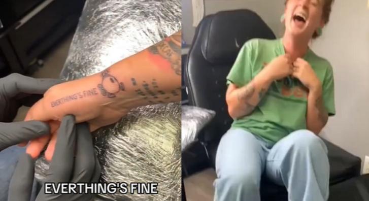 A fél internet a nőn nevet, aki egészen hihetetlen módon reagált arra, hogy elrontották a tetoválását