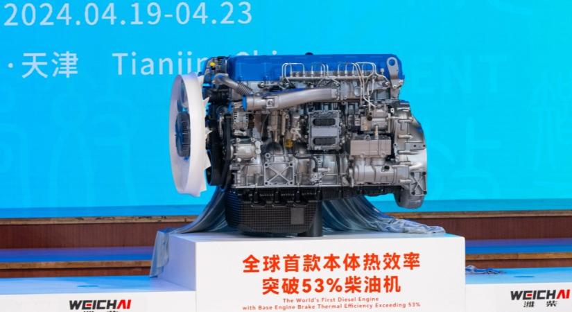 Kína bemutatta az 53,09 százalékos termikus hatásfokú dízelmotort