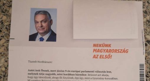 Sárga csekkes levélben gyűjt adományt a Fidesz az EP-kampányára