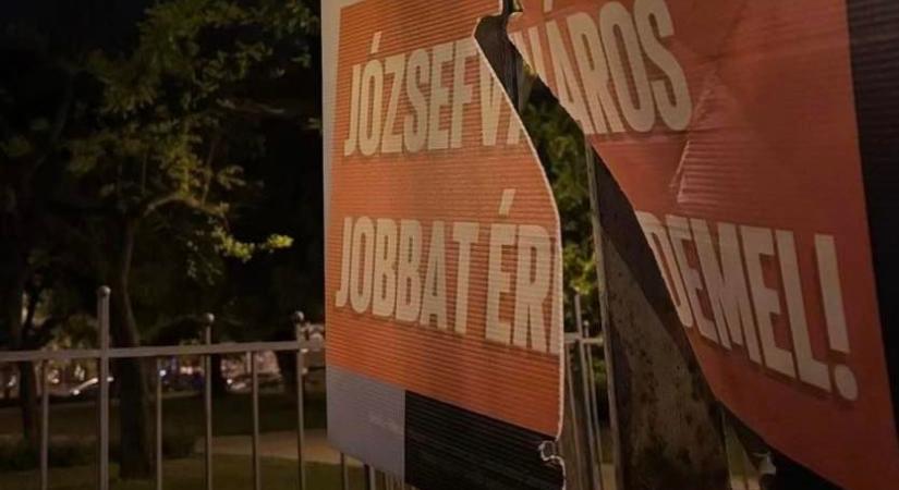 Több kerületben is módszeresen letépik a Fidesz plakátjait