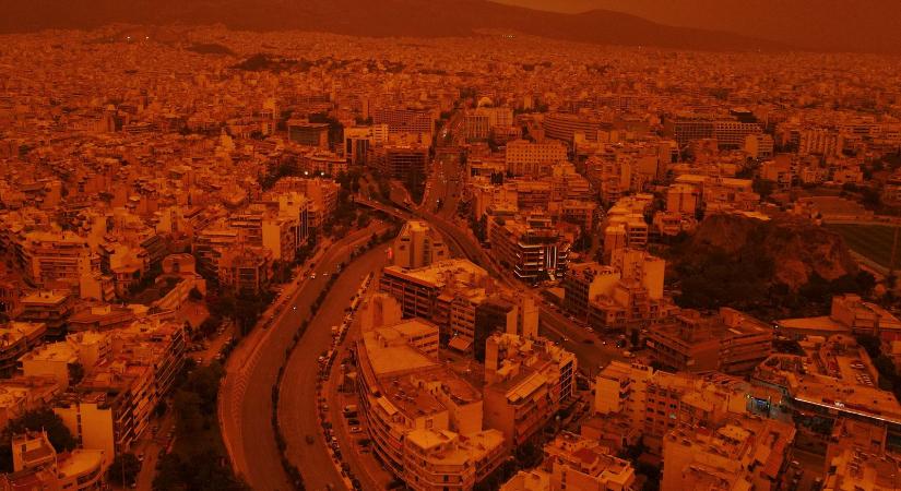 Egészen döbbenetes látványt nyújt a szaharai por által ellepett görög főváros