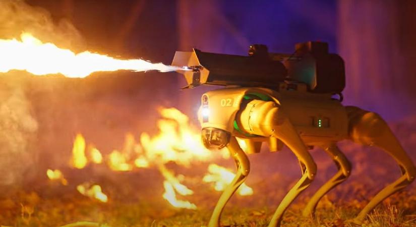 Amerikában már lángszórós robotkutyát is lehet venni – videó