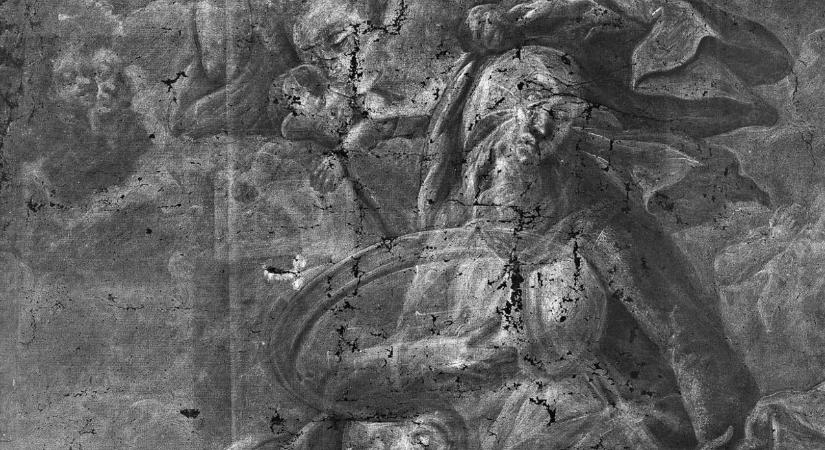 Szent Mihályt ábrázoló festmény került elő az Eged-hegyi kápolna kutatása során