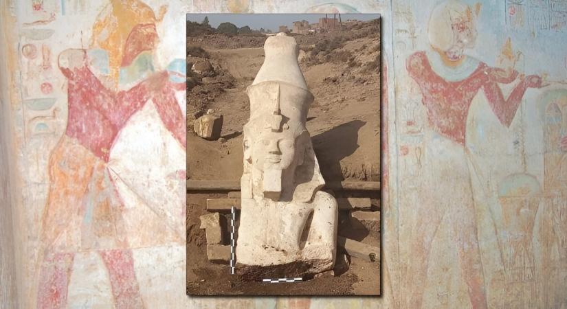 Közel 4 méter magas, II. Ramszeszt ábrázoló szoborra bukkantak az egyiptomi Hermopolisban