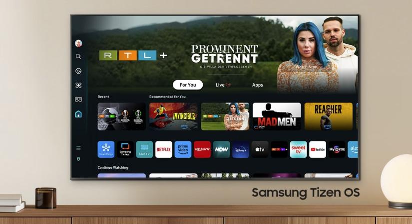 Ilyen a Samsung okostévé rendszere: A Tizen Smart TV filmezésre, meccsnézésre, játékra és munkára is alkalmas.
