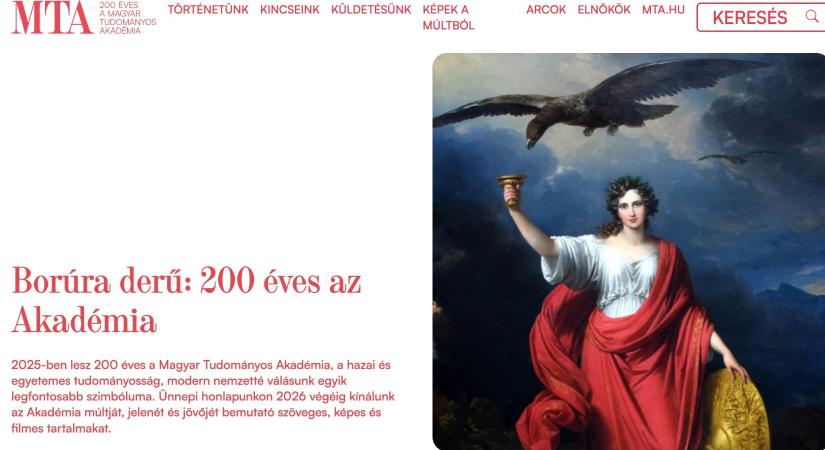Új honlap indul a jövőre kétszáz éves Magyar Tudományos Akadémia tiszteletére