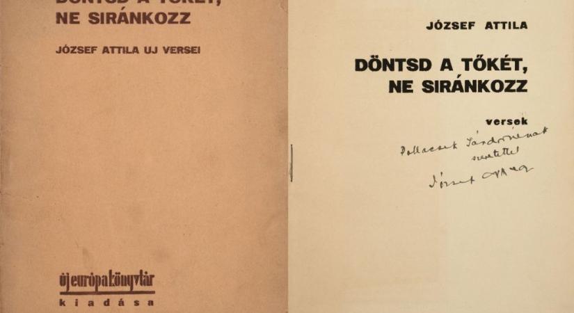 József Attila 97 éve betiltott kötete, amiért 8 napi fogházra ítélték