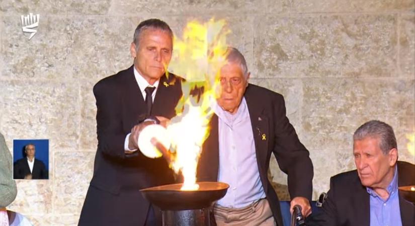 Magyar holokauszttúlélő is fáklyát gyújtott az izraeli holokauszt emléknapon