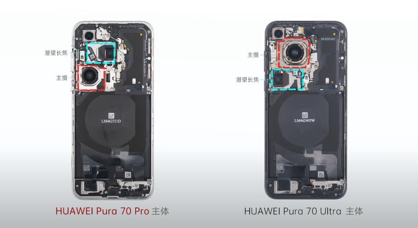 Szétszerelték a Huawei Pura 70 Prót, ami alig tér el az Ultra modelltől