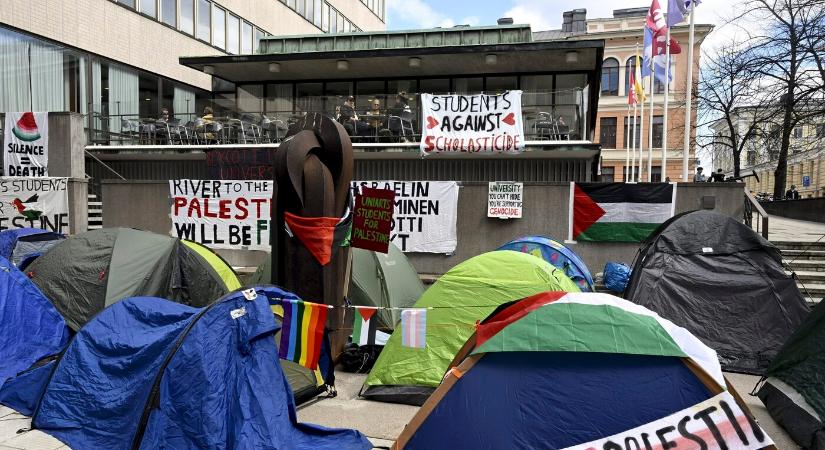 Palesztinpárti tüntetők tábort vertek Bréma egyetemének egyik épületében