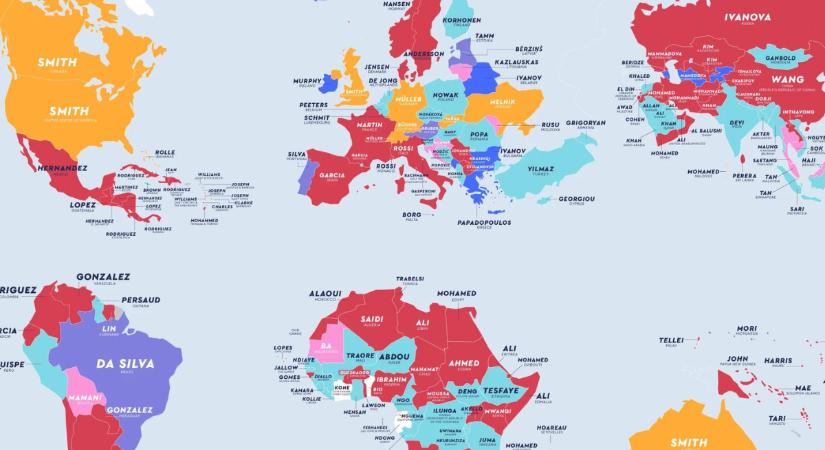 Ezek a leggyakoribb családnevek a világ különböző országaiban