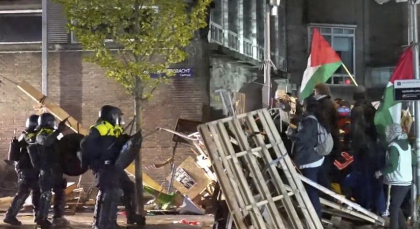Hollandiai egyetemen is tombolnak a Hamász-párti tüntetők